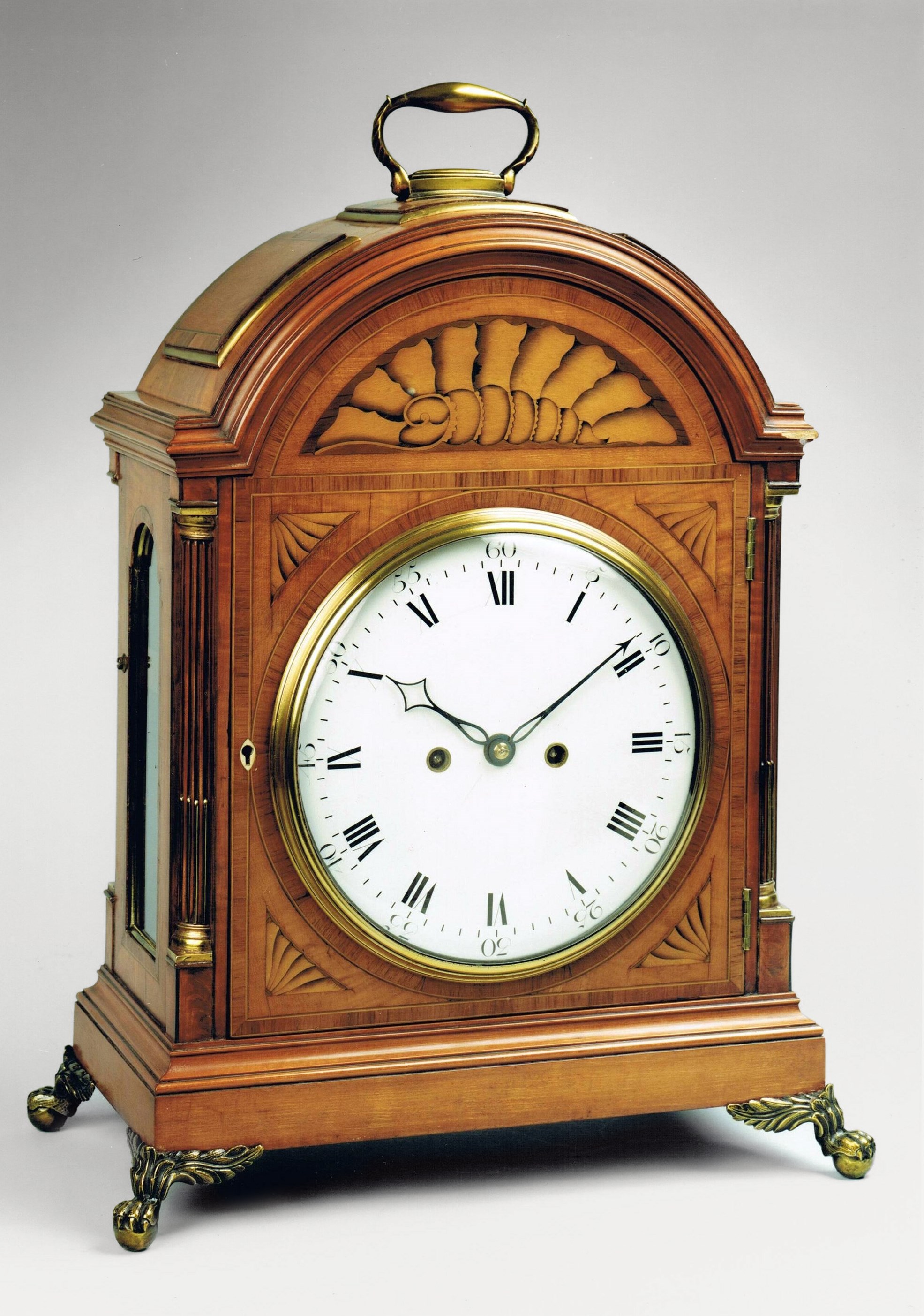 18TH CENTURY SATINWOOD BRACKET CLOCK BY THOMAS WRIGHT OF POULTRY LONDON